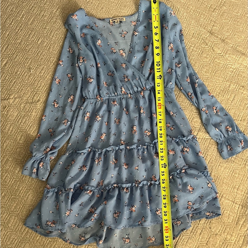 Inspired Hearts Floral Blue Dress - M
